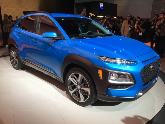 29日最后发表的是以“ Young (年轻)”为概念的小型SUV Hyundai Kona。（记者谢雨珊／摄影）